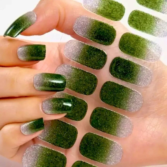 💌BO/GO$6 Nail Wraps Glitter Ombré green - Picture 2 of 4